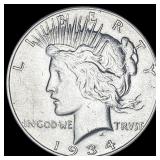 1934-D Silver Peace Dollar CHOICE AU