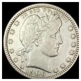1906 Barber Silver Quarter NEARLY UNCIRCULATED