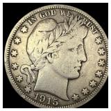 1915-S Silver Barber Half Dollar NICELY CIRCULATED