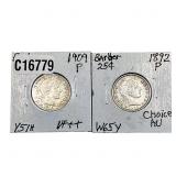 [2 Coins]1892-1909 Barber Quarter
