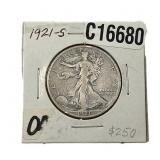 1921-S Walking Liberty Half Dollar