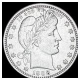 1908 Silver Barber Quarter CLOSELY UNCIRCULATED