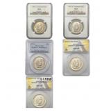 [5 Coins] 1947-1950 Booker T Half Dollar ANACS/PCG