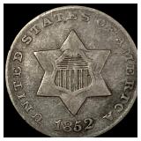 1852 Silver Three-Cent Piece NEARLY UNCIRCULATED