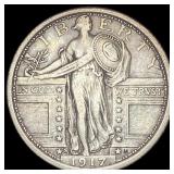 1917-S Silver Standing Liberty Quarter NEARLY UNCI
