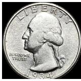 1934-D Silver Washington Quarter NEARLY  UNCIRCUL