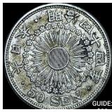1906-1912 Japan Silver 50 Sen CLOSELY UNCIRCULATED