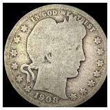 1908 Silver Barber Quarter NICELY CIRCULATED