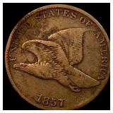 1857 Copper-Nickel Flying Eagle Cent LIGHTLY  CIR