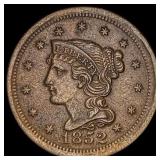 1852 Braided Hair Large Cent CLOSELY UNCIRCULATED