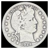 1914 Barber Silver Quarter NICELY CIRCULATED