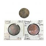 [3 Coins]1807-1820 United States Large Cent Lot