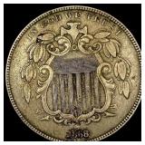 1868 Shield Nickel NEARLY UNCIRCULATED
