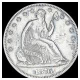 1876-S Silver Half Dollar CLOSELY UNCIRCULATED