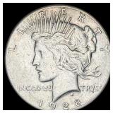 1928 Silver Peace Dollar NEARLY UNCIRCULATED