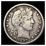 1897-O Silver Barber Quarter LIGHTLY  CIRCULATED