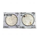 [2 Coins]1886-O Morgan Silver Dollar