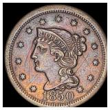 1850 Braided Hair Large Cent CLOSELY UNCIRCULATED