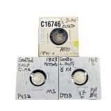 [3 Coins]1841-1868 Seated Liberty Half Dime