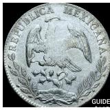 1890Pi MR Mexico Silver 8 Reales Cap and Rays CLOS