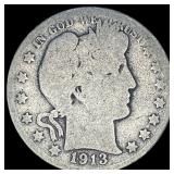 1913 Silver Barber Half Dollar NICELY CIRCULATED