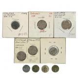 [10 Coins] 1937-1940 Iceland 10 Aurar/ 25 Aurar