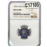 1909 Wheat Cent NGC MS65 BN