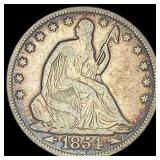 1854 Arrows Seated Liberty Half Dollar LIGHTLY CIR