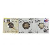 [3 Coins]1841-1914 Various United States Coin Lot