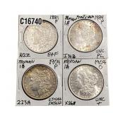 [4 Coins]1881-1904 Morgan Silver Dollar
