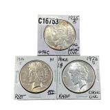 [3 Coins]1925-1926 Silver Peace Dollar