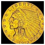 1912 Indian Head Gold $2.50 Quarter Eagle UNCIRCUL