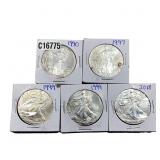 [5 Coins]1990-2018 Silver Eagle