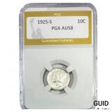 1925-S Mercury Silver Dime PGA AU58