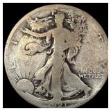 1921-S Silver Walking Liberty Half Dollar NICELY C