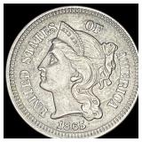 1865 Nickel Three-Cent Piece CLOSELY UNCIRCULATED