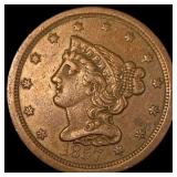 1857 Braided Hair Half Cent CLOSELY UNCIRCULATED