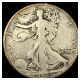 1921-D Silver Walking Liberty Half Dollar NICELY C