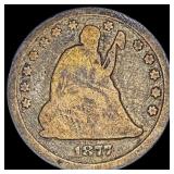 1877-CC Silver Seated Liberty Quarter NICELY CIRCU