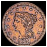 1851 Braided Hair Large Cent CLOSELY UNCIRCULATED