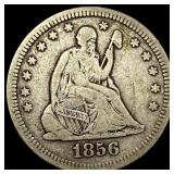 1856 Seated Liberty Silver Quarter LIGHTLY CIRCULA