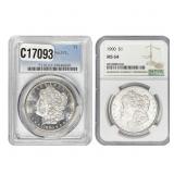 [2 Coins] 1880-1900 Morgan Silver Dollar PCGS/NGC
