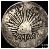 1881Zs JS Mexico Silver 8 Reales NEARLY UNCIRCULAT