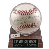 Charlie Gehringer Signed Baseball w/ Certificate