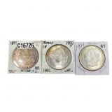 [3 Coins]1879-1921 Morgan Silver Dollar