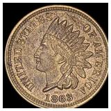 1863 Copper-Nickel Indian Head Cent CLOSELY UNCIRC