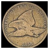 1858 Copper-Nickel Flying Eagle Cent NICELY CIRCUL