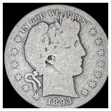1893-S Silver Barber Half Dollar NICELY CIRCULATED