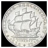 1936 Silver Delaware Tercentenary Half Dollar UNCI