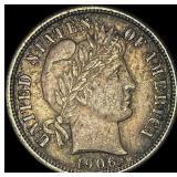 1906 Silver Barber Dime CHOICE AU